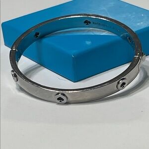 Kate Spade Silver Bangle with Spade Accents